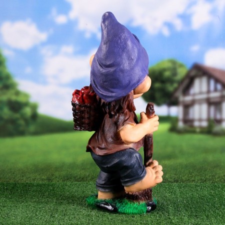 Garden figure "Dwarf with a butterfly", 27x20x55 cm,-5
