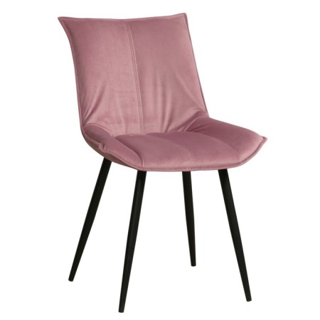 Stool "FLA", velor tenerife pink / black metal