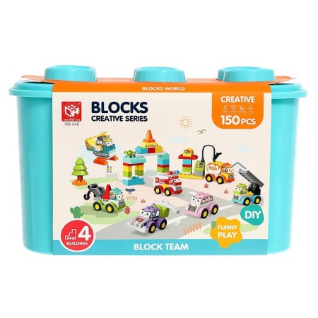 Designer in the case “Transport with the eyes”, 2 assembly options, 150 parts, turquoise box-6
