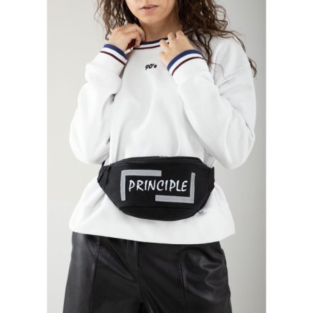 Board waist, textile Principe, 35 x 12 x 5 cm, reflector. stripes, lightning departure, black-6