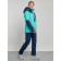 Ski costume female winter, size 46, turquoise color