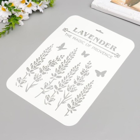 Lavender plastic stencil 31x22 cm-1