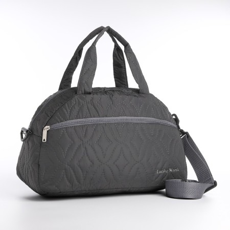 Sports bag with lightning, external pocket, long belt, gray color