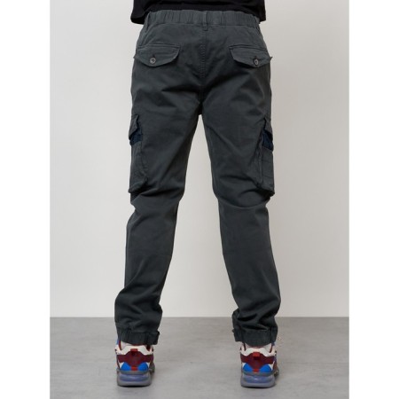 Cargo jeans men, size 44-46, dark gray color-3