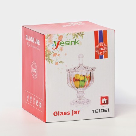 Glass vase on the leg, 150 ml, d = 9.5 cm, h = 15 cm-5