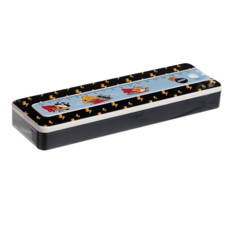Penal case with a ruler, 64 x 210 x 25 mm, plastic, "animals"-1