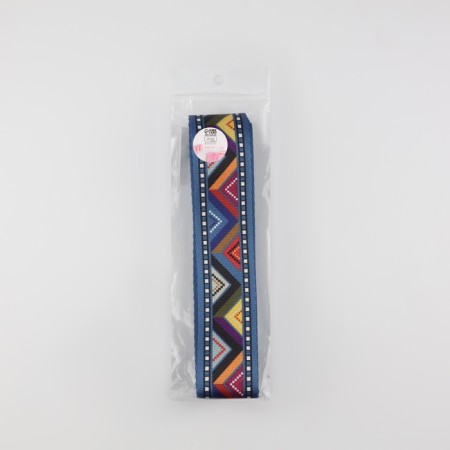 Strap string "Multi -colored zigzag", 38 mm, 3 ± 0.1 m, blue color-2