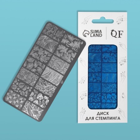 Stamping disk Metal "leaflets", 12 × 6 cm-1