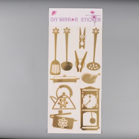 Interior plastic sticker "kitchen utensils" silver 70x30 cm