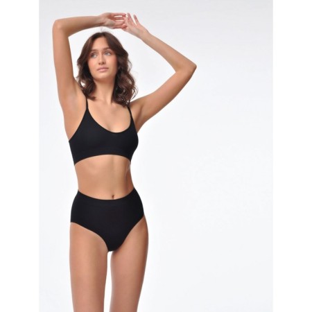 Female top on thin straps in the rubber Mirey Top V-Cutout Spala Stretta, size 44-46, black color-3