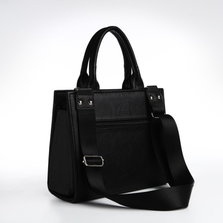 Female bag Textura, tout, average size, black color-4