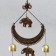 Wind Music Metal "Elephants and Necklace" 5 bells 58 cm