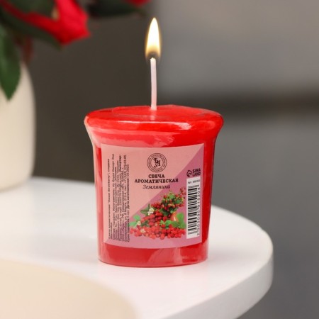 Aromatic candle "Sweet Strawberry", sweet strawberry, 5x4.5 cm