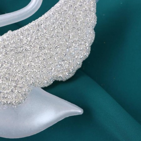 Christmas tree decoration "Beautiful swan shine" 7x8.5 cm, white-1
