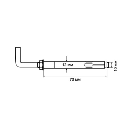 Tundra anchor bolt, with a Mr.-shaped hook, galvanized, 12x70 mm, 30 pcs-6
