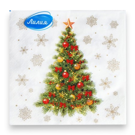 New Year's napkins paper lilies 33x33 "elegant spruce" 2sl 20l.-2