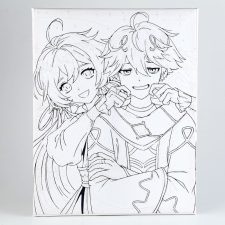 Picture on numbers on a canvas with a subframe "Gemini", 40 x 50 cm-2