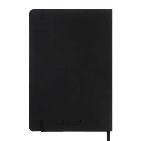 Leduced Diary A5, 140l, Cage, leatherette, elastic band, yellow cut, black-12