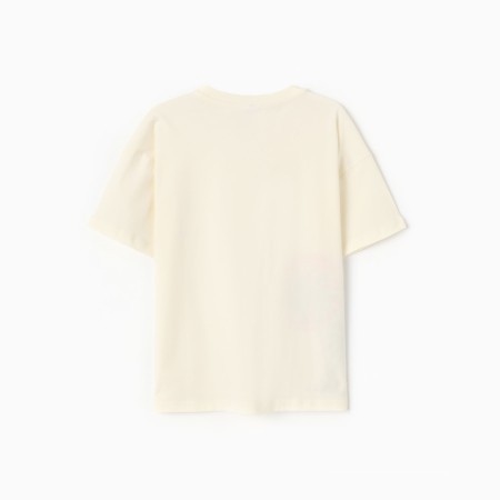 T -shirt for a boy, milk color, height 140 cm-3