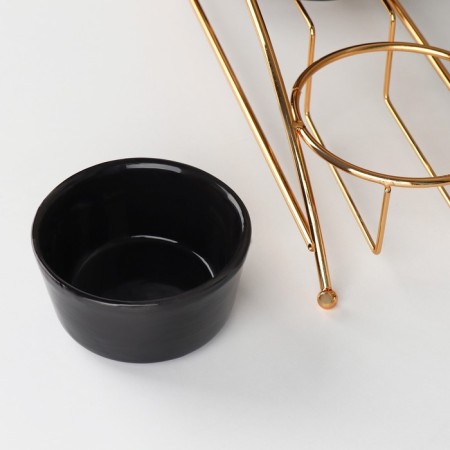Ceramic saucer set "Bohemia", 34 × 11 × 10 cm, 3 pcs, black color-2