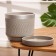 Flower pot "Brussels" gray silver cylinder No. 3, 2.6 liters