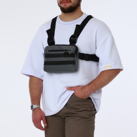 Babberry bag on lightning, external pocket, gray color-12