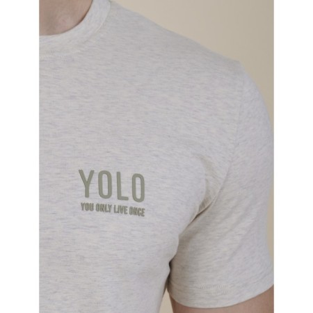 Male T -shirt, size l, beige color-3