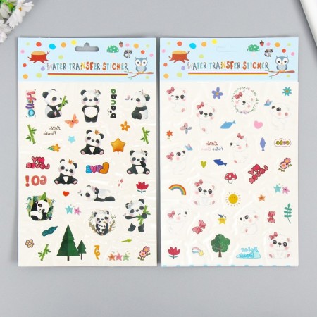 Tattoo on the body color "White Bears/Panda" MIX 24x14.5 cm-4