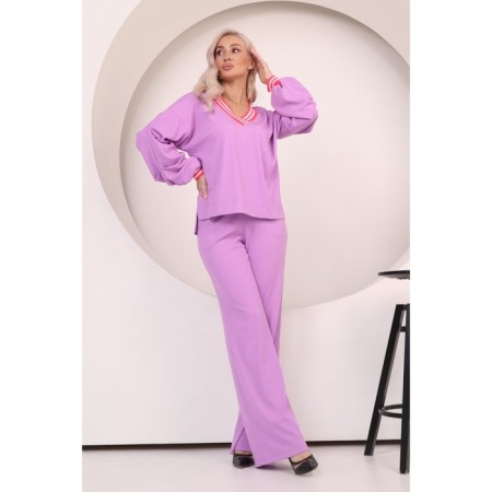 Female suit, size 50, lilac color-3