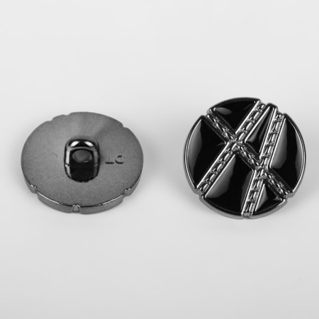 A set of buttons on the leg, d = 21.5 mm, 5 pcs, black/silver color-1