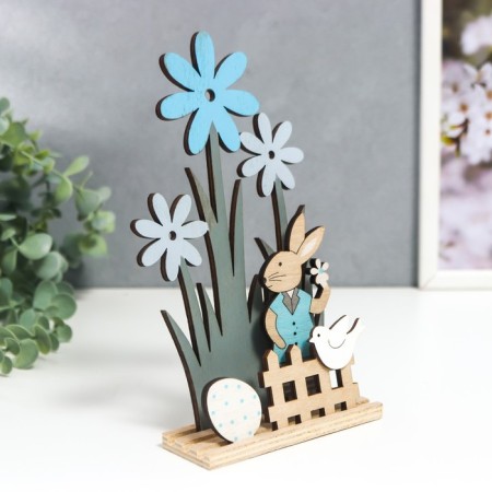 Souvenir tree "Bunny with testicles in the garden" 22.5x4x12 cm-2