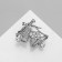 Brooch "Bells", white color in silver