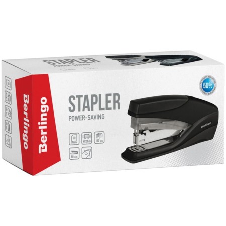 Stapler No. 24/6 to 30 sheets, Berlingo, plastic case, energy -saving, mix-2