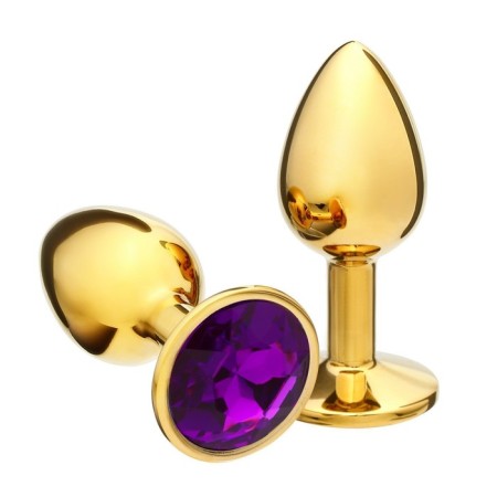 Anal traffic jam-hoods, gold, dark purple crystal, d = 27 mm