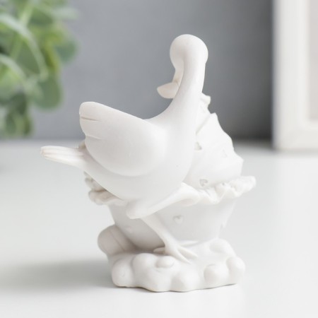 Figure Polystone "Stork with the baby" 7.5x5x6.2 cm-3