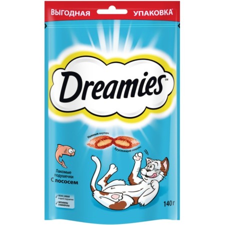 Dreamies treat for cats with salmon 140g-7