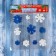 Glass sticker "Frosty snowflakes" (set 10 pcs) 18.5x18.5 cm, white blue