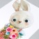 Sticker Plastic Interior color "Bunny in the jumpsuit, with a bouquet" 40x60 cm