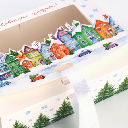 New Year's folding box "New Year's city" 16.5 x 12.5 x 5 cm, New Year-2