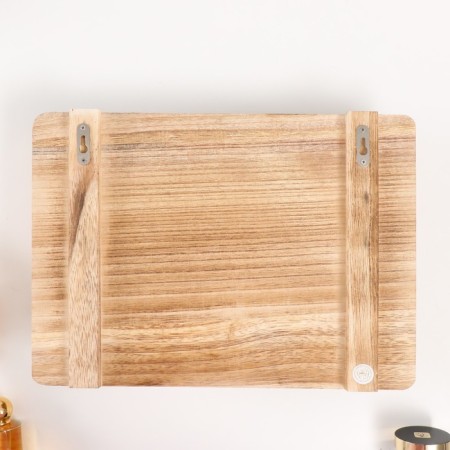 Decorative wood hooks with pocket and shelf for painting "Natural" 10.5x28x18 cm-3