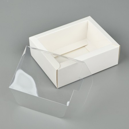 Folding box with a plastic lid "White", 11.5 x 9 x 4 cm-4
