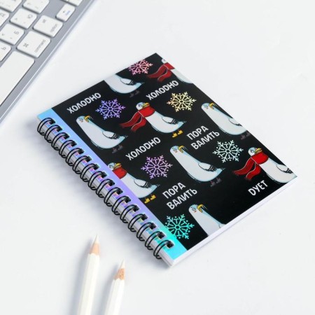 Gift set: a holographic notebook and cover "I think it's time to bring down to the south"-2