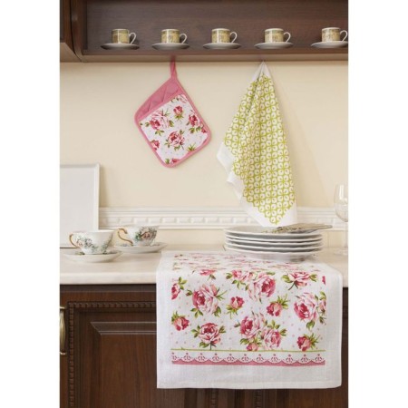Kitchen "roses": a take 17 × 23 cm, a towel 38 × 64 cm - 2 pcs