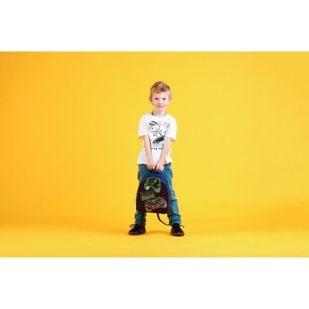 Backpack School Textile "Joystick", with stripes, 27x23 × 10 cm-7