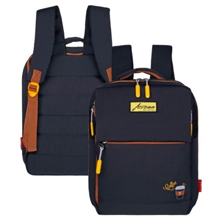 Youth backpack 39 x 26 x 10 cm, ergonomic back, Across G6, black/yellow G-6-2
