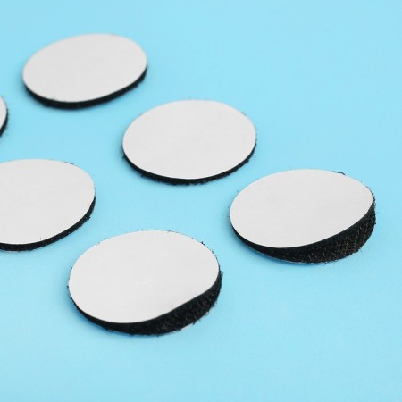 Velcro on a glue basis "Circle", set of 12 pcs., Size 1 pc. 3 cm, black color-1