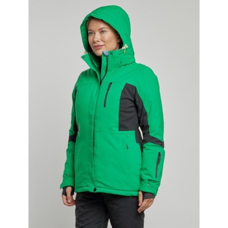 Ski jacket female, size 50, green color-3