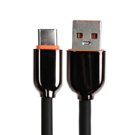 Type -C cable - USB, 6 A, PVC braid, 1 meter, black-1
