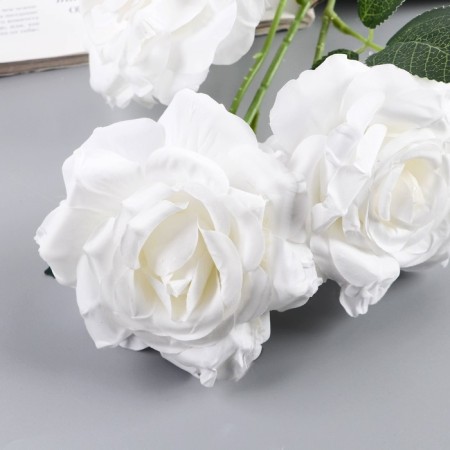 Artificial flowers "Paloma Rose" D-8 cm 53 cm, white-1