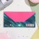 Money envelope "Congratulations!" Pink roses, green vonut, 17x8 cm